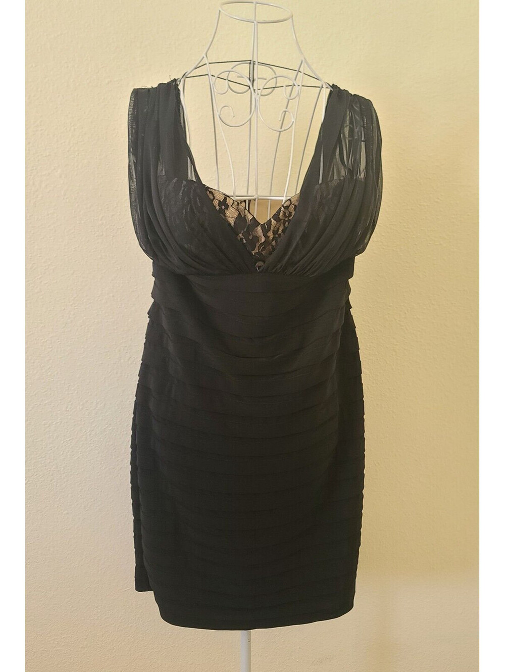 Dress Barn Collection Dress Size 10 Cocktail LBD Lace Bodice NEW NWT